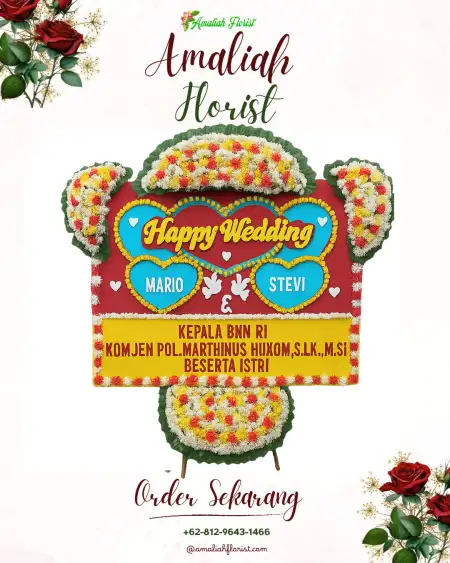 Papan Bunga Pernikahan Sambon